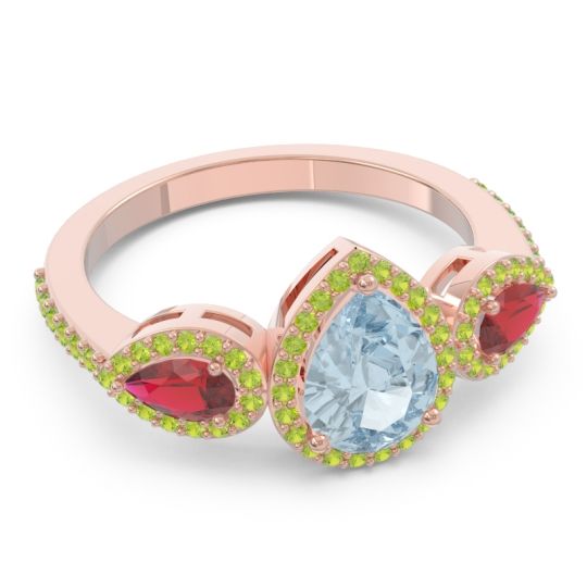 Halo Three Stone Pear Shape Varsana Ring