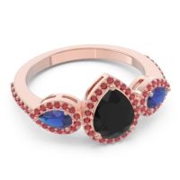 Halo Three Stone Pear Shape Varsana Ring