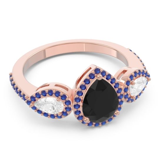 Halo Three Stone Pear Shape Varsana Ring