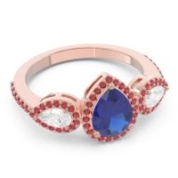 Halo Three Stone Pear Shape Varsana Ring