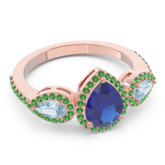Halo Three Stone Pear Shape Varsana Ring