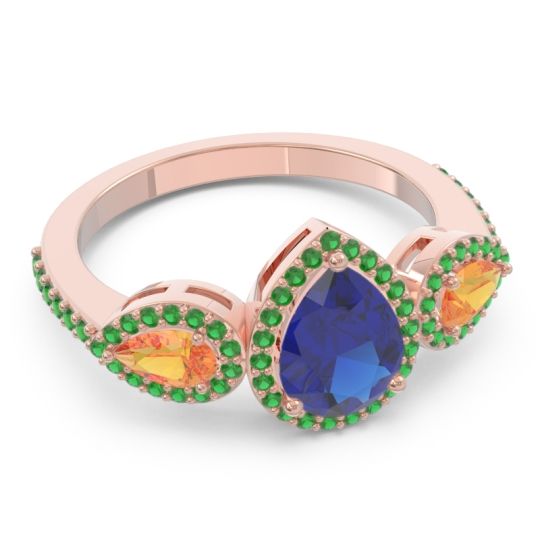 Halo Three Stone Pear Shape Varsana Ring