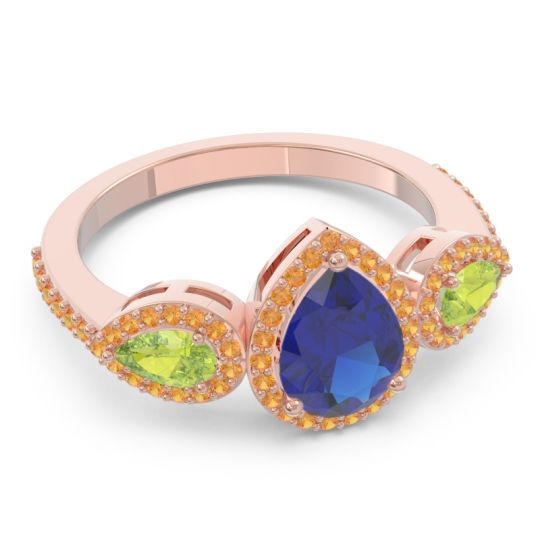 Halo Three Stone Pear Shape Varsana Ring