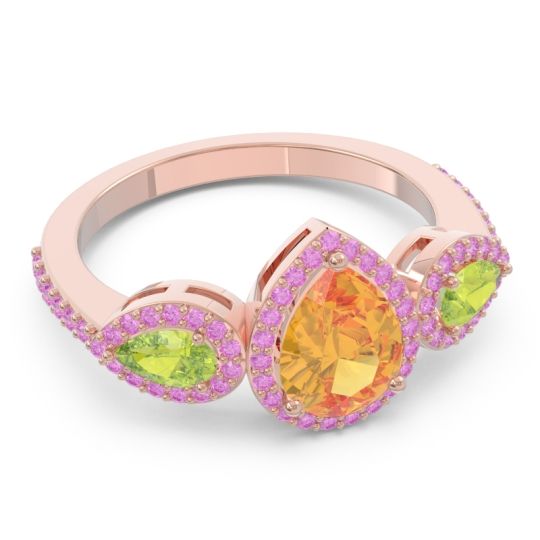 Halo Three Stone Pear Shape Varsana Ring