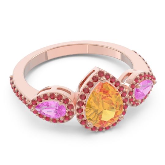 Halo Three Stone Pear Shape Varsana Ring