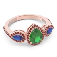 Halo Three Stone Pear Shape Varsana Ring