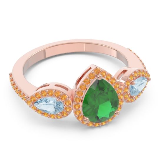 Halo Three Stone Pear Shape Varsana Ring