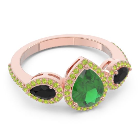 Halo Three Stone Pear Shape Varsana Ring
