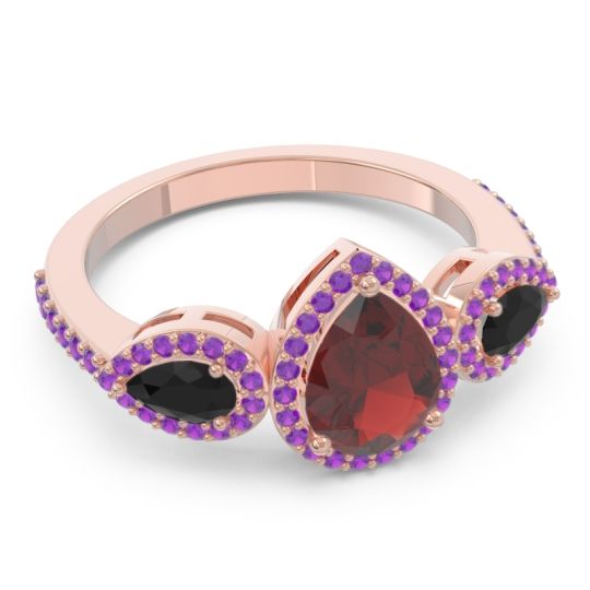 Halo Three Stone Pear Shape Varsana Ring