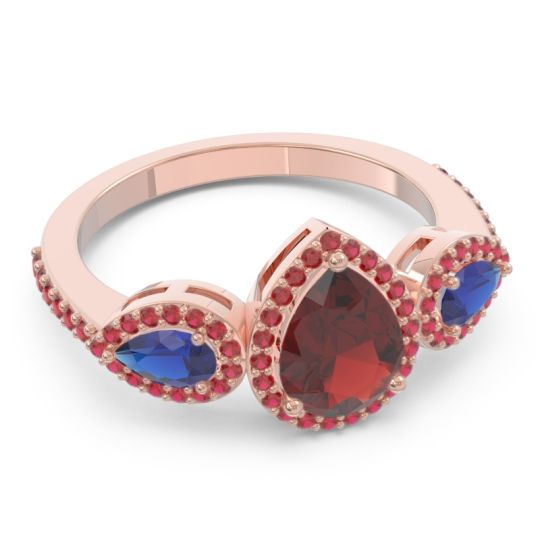 Halo Three Stone Pear Shape Varsana Ring