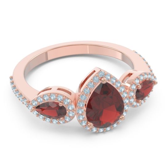 Halo Three Stone Pear Shape Varsana Ring