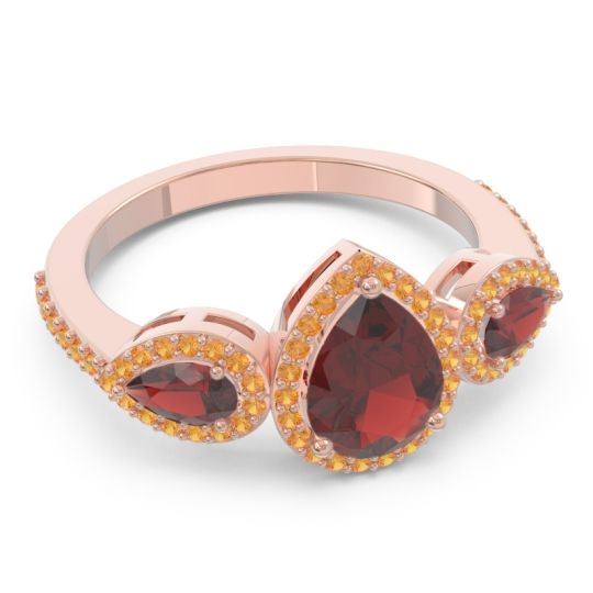Halo Three Stone Pear Shape Varsana Ring