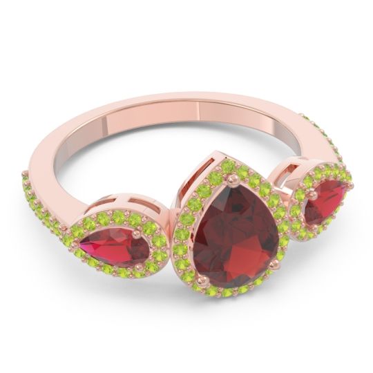 Halo Three Stone Pear Shape Varsana Ring