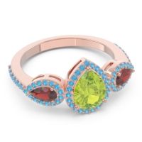 Halo Three Stone Pear Shape Varsana Ring