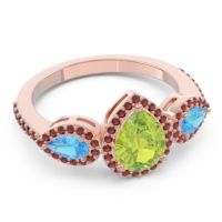 Halo Three Stone Pear Shape Varsana Ring