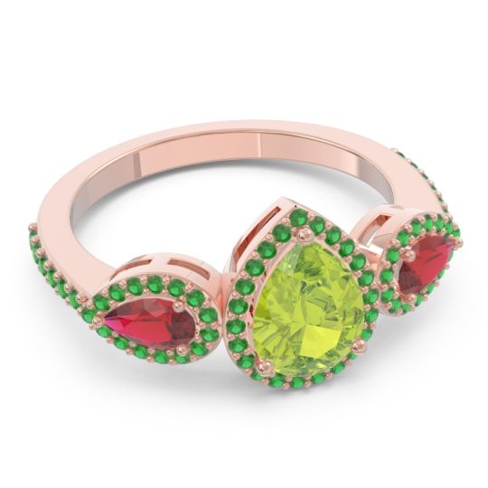 Halo Three Stone Pear Shape Varsana Ring