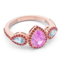 Halo Three Stone Pear Shape Varsana Ring