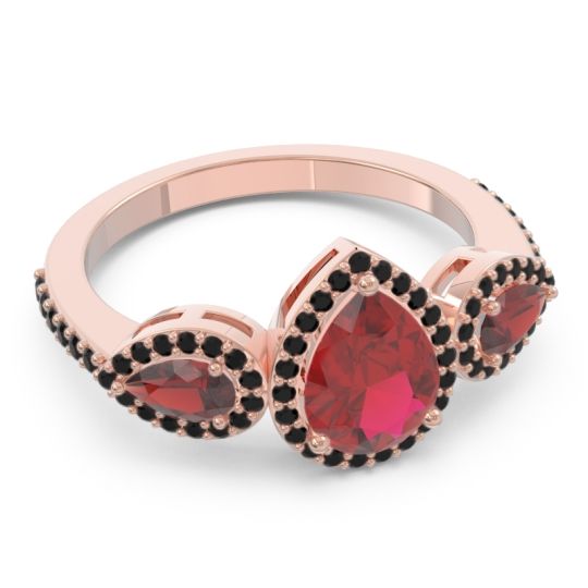 Halo Three Stone Pear Shape Varsana Ring