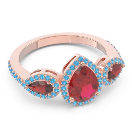 Halo Three Stone Pear Shape Varsana Ring