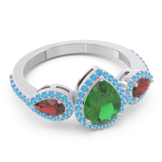 Halo Three Stone Pear Shape Varsana Ring