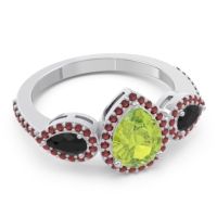 Halo Three Stone Pear Shape Varsana Ring