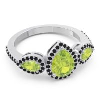 Halo Three Stone Pear Shape Varsana Ring