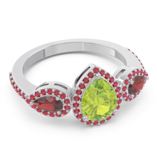 Halo Three Stone Pear Shape Varsana Ring