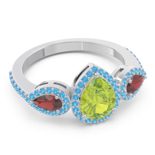 Halo Three Stone Pear Shape Varsana Ring