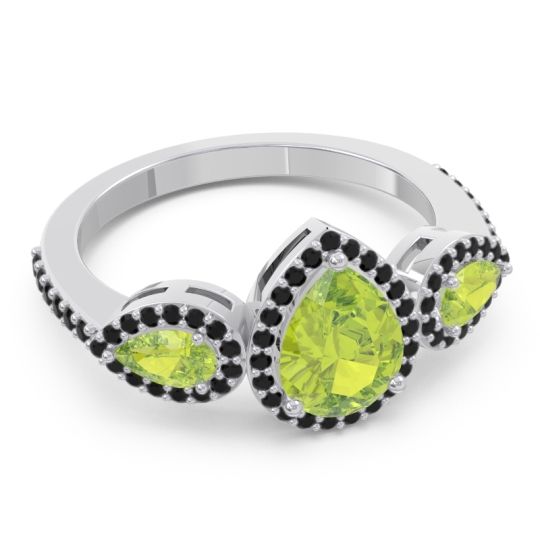 Halo Three Stone Pear Shape Varsana Ring