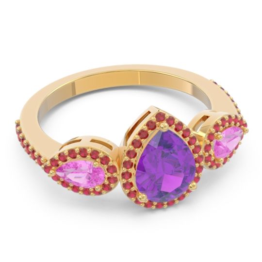 Halo Three Stone Pear Shape Varsana Ring