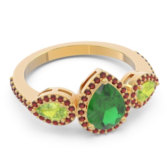 Halo Three Stone Pear Shape Varsana Ring
