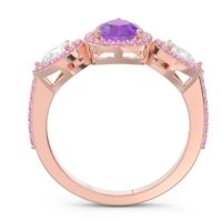 Halo Three Stone Pear Shape Varsana Ring