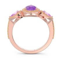 Halo Three Stone Pear Shape Varsana Ring