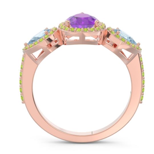 Halo Three Stone Pear Shape Varsana Ring