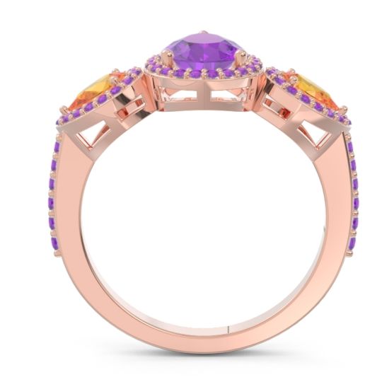 Halo Three Stone Pear Shape Varsana Ring