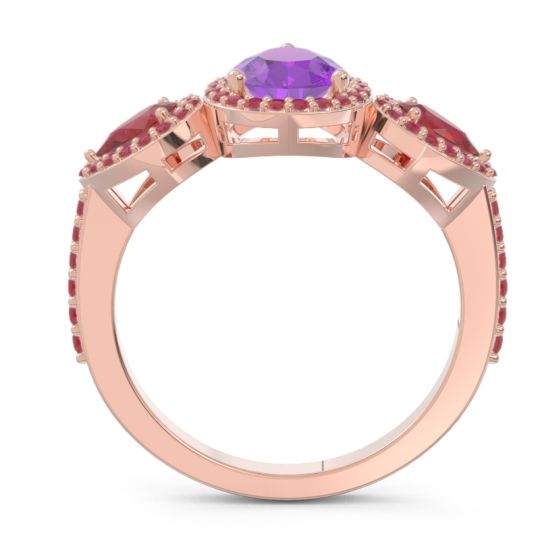 Halo Three Stone Pear Shape Varsana Ring