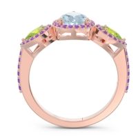 Halo Three Stone Pear Shape Varsana Ring