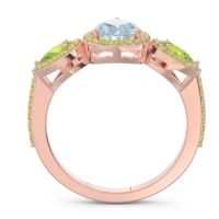 Halo Three Stone Pear Shape Varsana Ring
