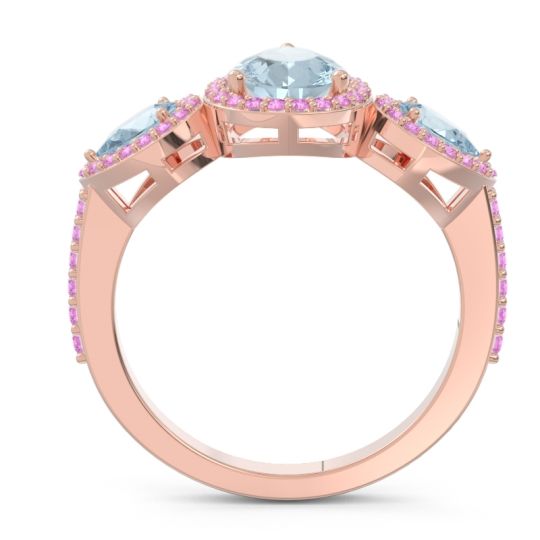 Halo Three Stone Pear Shape Varsana Ring