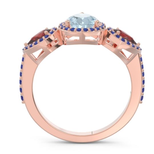 Halo Three Stone Pear Shape Varsana Ring