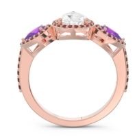 Halo Three Stone Pear Shape Varsana Ring