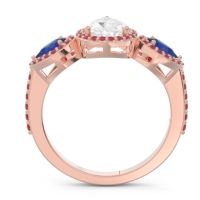 Halo Three Stone Pear Shape Varsana Ring