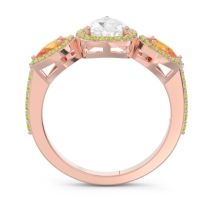 Halo Three Stone Pear Shape Varsana Ring