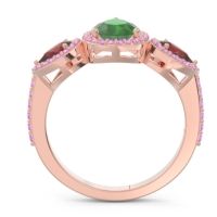 Halo Three Stone Pear Shape Varsana Ring
