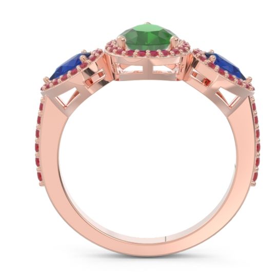 Halo Three Stone Pear Shape Varsana Ring