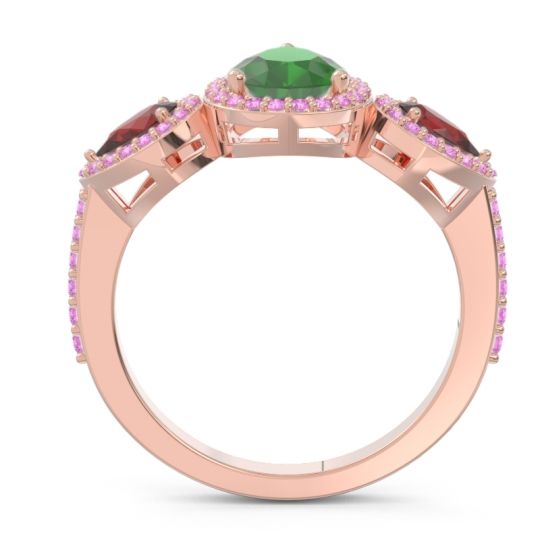 Halo Three Stone Pear Shape Varsana Ring