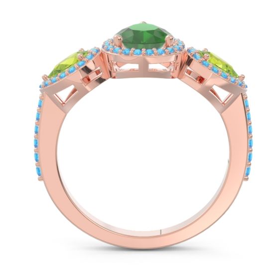 Halo Three Stone Pear Shape Varsana Ring