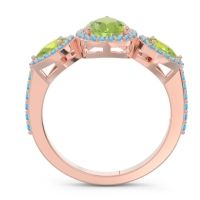 Halo Three Stone Pear Shape Varsana Ring