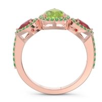 Halo Three Stone Pear Shape Varsana Ring