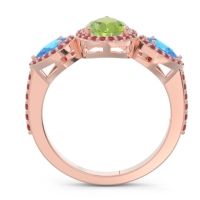 Halo Three Stone Pear Shape Varsana Ring